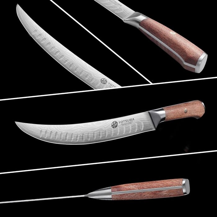 Японський кухонний ніж YOTSUBA 22см, професійний шеф-ніж з високоякісної сталі, ергономічна ручка, для приготування їжі