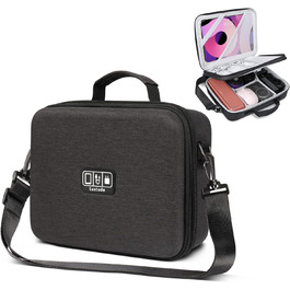 Органайзер для кабелів Luxtude Eva - жорсткий кейс для аксесуарів, чорний (великий)