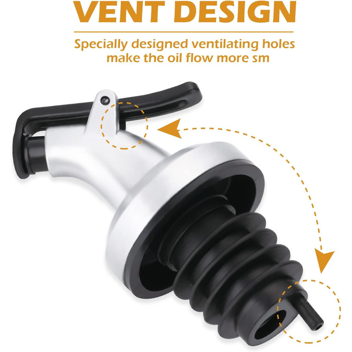 Наливайчики для пляшок Abeillo (5 шт.) - не проливають, для олії, вина, лікеру, оливкової олії, кухні та бару, з нержавіючої сталі