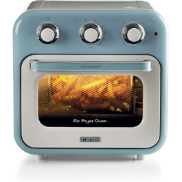 Фритюрниця та духовка Ariete Vintage 2в1, 1400 Вт, 16 л, з аксесуарами, таймер 60 хв, подвійне скло, блакитна
