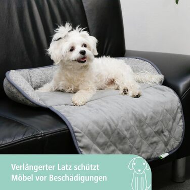 Подушка для домашніх тварин Kerbl Emalia, 60x40x12 см, сіра, для собак та котів, захист меблів