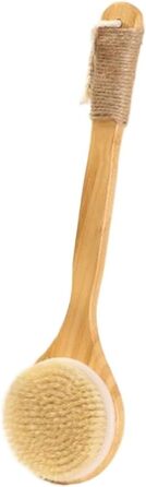 Women's Bath and Body Brushes with Bamboo and Boar Bristles, Long Handle Bath Brushes, Back Scrubbers for Shower for Men