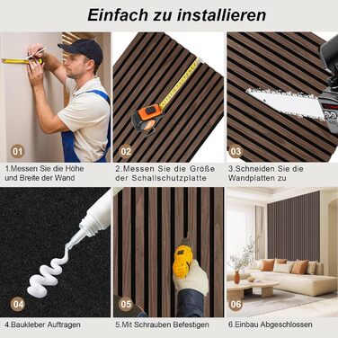 Акустичні 3D-панелі з дерева AKK-PANE (чорний горіх), 240x60 см, 1.44м² — декоративні стінні панелі для шумоізоляції кухні, вітальні та офісу