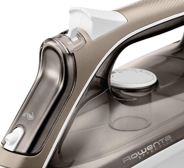 Праска Rowenta Effective+ з парою, 2400 Вт, 120 г/хв (паровий удар), 40 г/хв (постійна подача пари), Antikalk-система, розподіл пари, антинакип, керамічна підошва, мідно-білий, DX1635