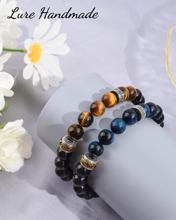 Браслет на руку VGWON для чоловіків з перлами - подарунок на день народження, Новий рік, для підлітків та чоловіків (UVG-BM104S)