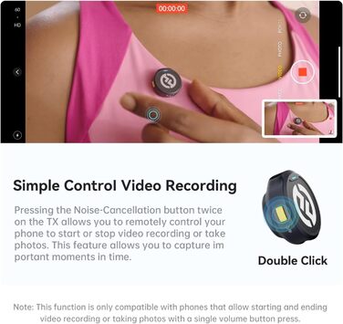 Hollyland Lark M2 Бездротовий петличний мікрофон для iPhone 17/16/15 та Android, 300м радіус дії, Hi-Fi звук, 30 год роботи від акумулятора (версія для камери)