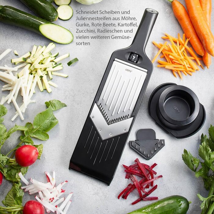 GEFU Julienne VIOLI 2.0 - терка для нарізки овочів та фруктів, для нарізки слайсами та соломкою