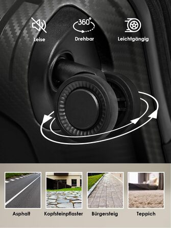 Чемодан тріумф SMARTBOX Hartschalen Check-in XL, 76 см, 111-120 л, розширюваний, з TSA-замком, з поліпропілену, 4 колеса, чорний