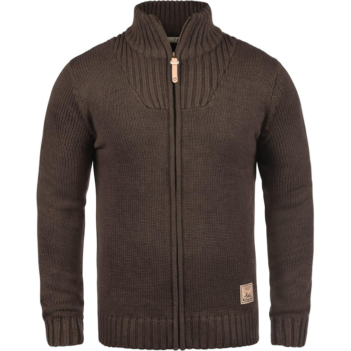 Чоловічий кардиган Soid SDPou з грубого трикотажу з бавовняної суміші, з коміром-стійкою, Regular fit, колір: Кофе Bean Melange (3XL)