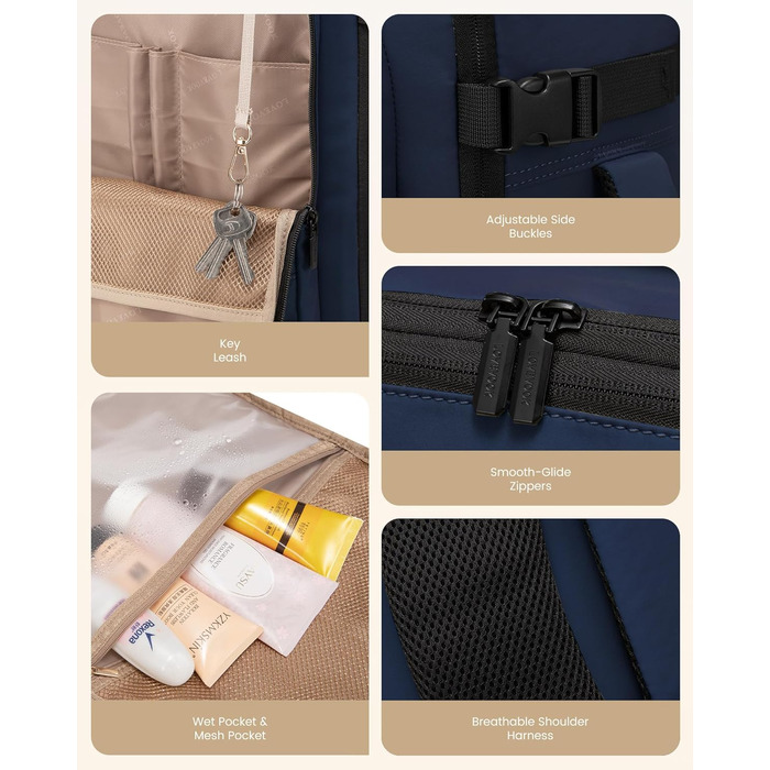 LOVEVOOK Рюкзак для ручної поклажі, 30L, чоловічий, для ноутбука 15.6