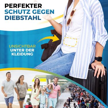 Чоловіча та жіноча поясна сумка-бананка для подорожей з захистом від крадіжок та RFID-захистом. Чорна.