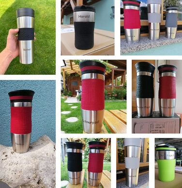 Термокружка Milu 450 мл з нержавіючої сталі, ізольована, без витоку, для кави з собою, автотермос, travel mug (з можливістю гравіювання, сірий)