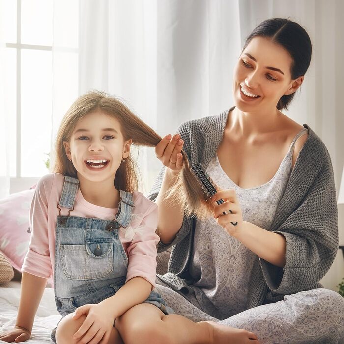 Набір гребінців для волосся 5 шт. Масажні гребінці, гребінці для розслаблення, щітки з щетиною, антистатичні гребінці для волосся, стилістичні гребінці для жінок, чоловіків, дітей - для мокрого та сухого волосся (рожевий)