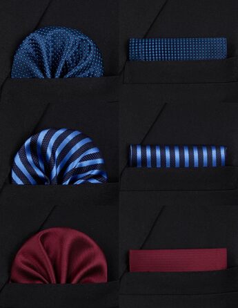 HISDERN Комплект краваток для чоловіків: 3 краватки + 1 нагрудна хустинка. Шовкові краватки, класичний стиль, для весілля та свят.