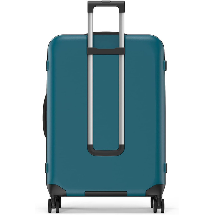 Чемодан Rollink Vega 360, 104L, 4 колеса, чорний, з інноваційним замком, міцний, екологічний (Carry-On, Deep Lagoon)