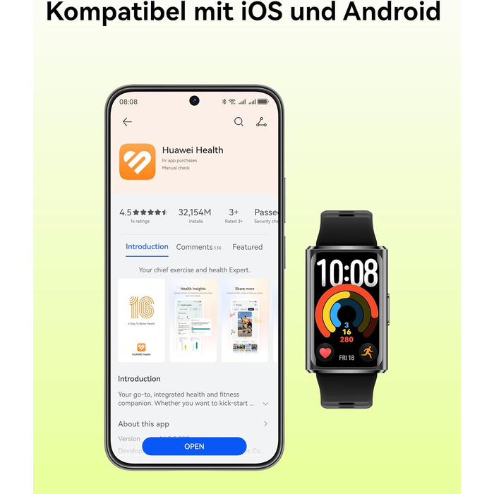 Смарт-годинник HUAWEI Band 11 Pro: GPS фітнес-трекер, AMOLED 1.62