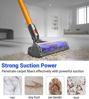 Турбощітка для пилососів Dyson V7, V8, V10, V11, V15 - DAMAIYI, замінна щітка, аксесуар для прибирання килимів, підлоги, плитки