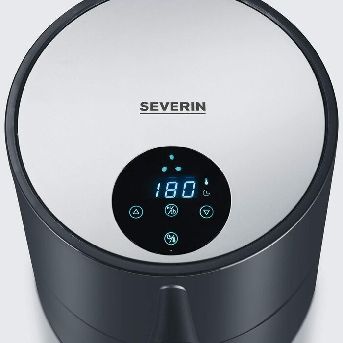 SEVERIN компактна аерофритюрниця Slim, 1.8 л, чорна, без жиру, інноваційна технологія гарячого повітря, для картоплі фрі, FR 2455