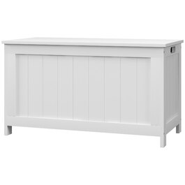 Ящик для зберігання HOMCOM з кришкою та ручкою, 81 x 40 x 46 см, білий контейнер для речей у вітальню та спальню