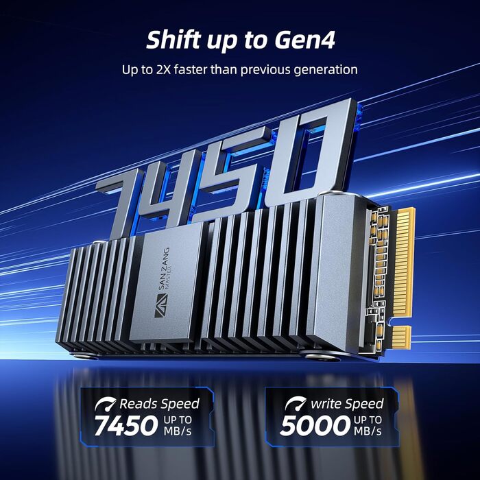 SSD M.2 NVMe SAN ZANG MASTER 2TB (SS5) - Швидкий SSD для ігор та графіки (до 7000 МБ/с)