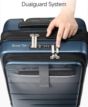 Чемодан-валіза LUGGEX з відділом для ноутбука – Розширюваний жорсткий кейс з полікарбонату з TSA-замком (56x38x24 см) (Зелений)