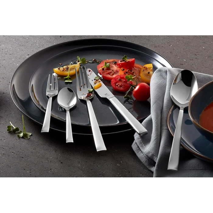 ZWILLING 1026795 Cult Cutlery Set, 30-Piece, for 6 People, 18/10 Stainless Steel, Matted Flatware, Dishwasher Safe, Silver