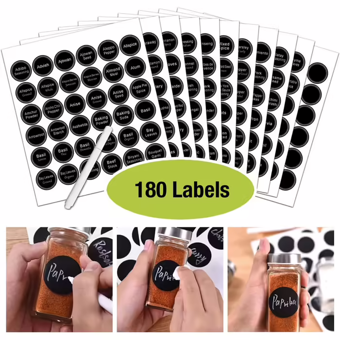 edihome Spice Rack, 24 Spice Jars, 3-Tier Organizer with Metal Frame, with Labels, Individual Lids, and Dispensers (Model 1)