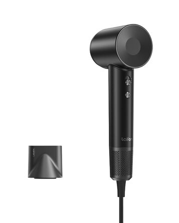 Фен Laifen з іонізацією 200 млн негативних іонів, 110 000 об/хв, для швидкого сушіння, безщітковий мотор, тихий, з магнітною насадкою (Swift, Чорний)