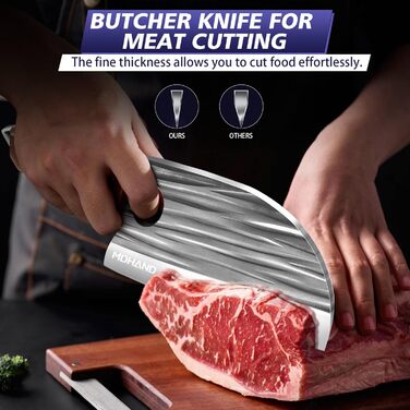 Набір ножів кухонних MDHAND 14 предметів з чохлом, сталь High Carbon, для кухні, кемпінгу, BBQ (смугастий)