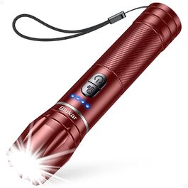 LED ліхтарик Blukar з регулюванням температури світла, 10 режимів, зум, водонепроникний, для кемпінгу та активного відпочинку (каштанового кольору)