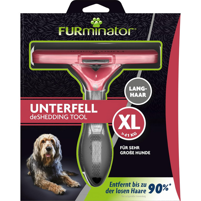 FURminator для собак XL: щітка для видалення підшерстка з довгим волоссям. Покращений дизайн Clear для дуже великих собак