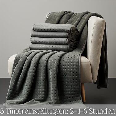 Електрична ковдра Steinborg з автовимкненням | 150 x 80 см | Таймер 6 год | Можна прати при 30°C | 6 температурних режимів | З пультом дистанційного керування | Тепла ковдра | Тепло під матрац | Тепла підстилка