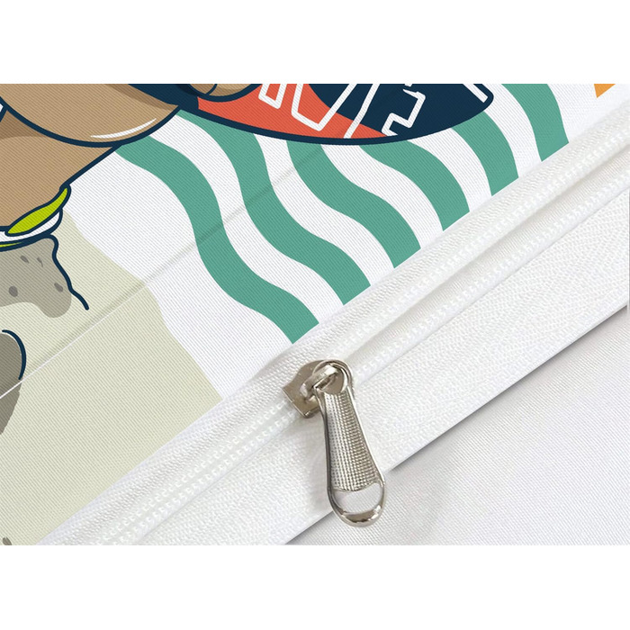 Комплект постільної білизни для дитячого ліжечка DJDEA 100x135 см - Динозаври, м'яка мікрофібра, 2 шт. (з наволочкою 40x60 см)