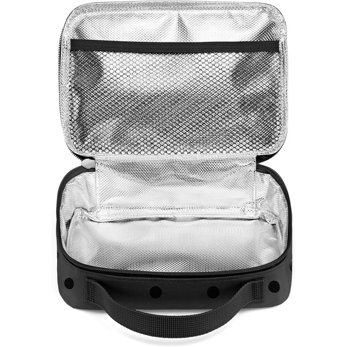 Термосумка Reisenthel Thermocase – компактна сумка-холодильник для косметики, ліків, перекусів та іншого – з водонепроникного матеріалу (Glossy Dots Black)