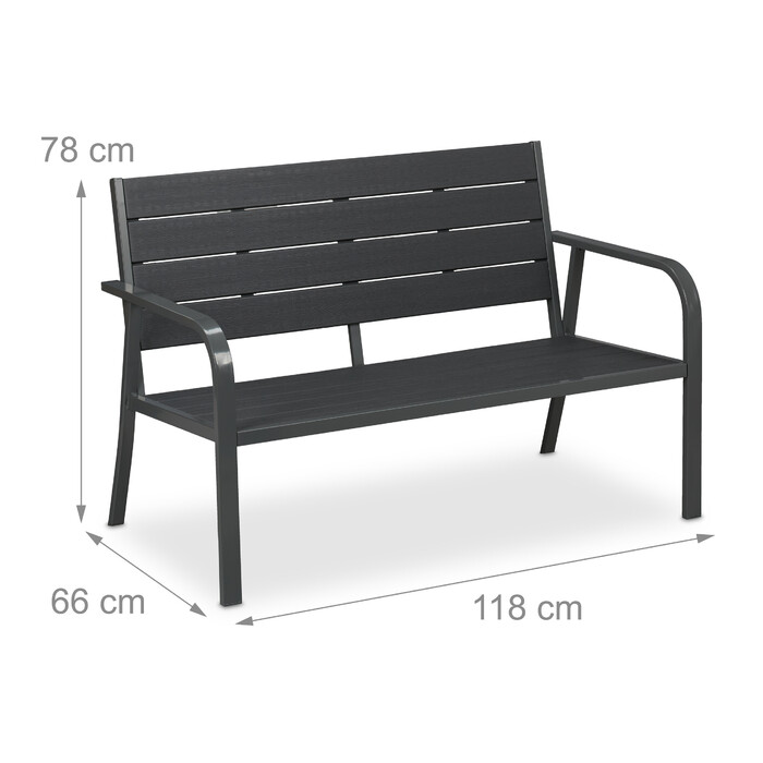 Relaxdays Garden Bench with Seat Cushion