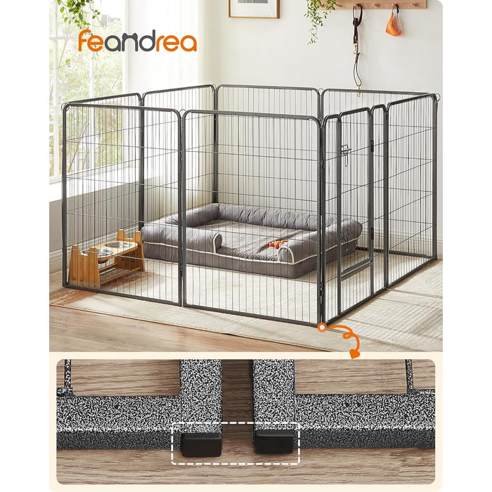 Вольєр для тварин Feandrea Freilaufgege XXL (77x100 см), сірий, збірний, для дому та вулиці