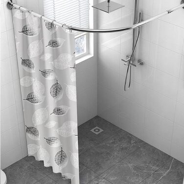 Шторка для душу Bavooty Anti-Schimmel 180x200 см, водовідштовхувальна, швидковисихаюча, для ванної кімнати, з 12 кільцями, зелений пісок, 1.8 x 2 м