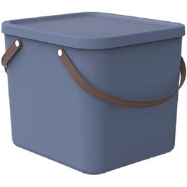 Rotho Albula Storage Box 40l with Lid, Plastic (Recycled PP), Green, 40l (40.0 x 40.0 x 34.0 cm) (Blue)