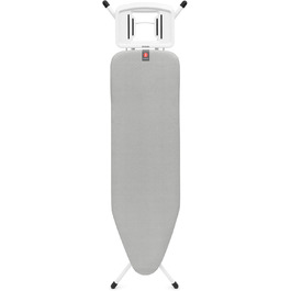 Гладильна дошка Brabantia Bügelbrett B, 124 x 38 см – металізована, 100% Fairtrade-бавовна, стабільна, регульована висота, з підставкою для праски