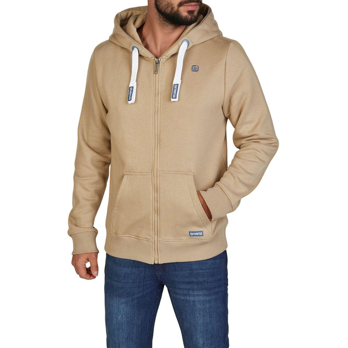 Чоловіча толстовка на блискавці з капюшоном riverso RIVNoah Regular Fit, бежевий (Cobblestone Beige), розмір S