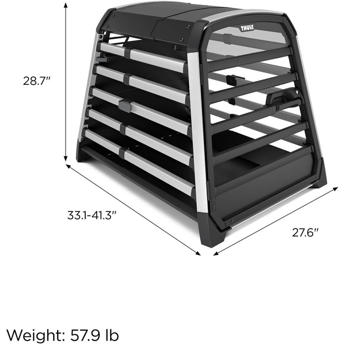 Трейлер для собак Thule Allax XL (Чорний/Алюміній) - переносна переносна клітка для собак в автомобіль