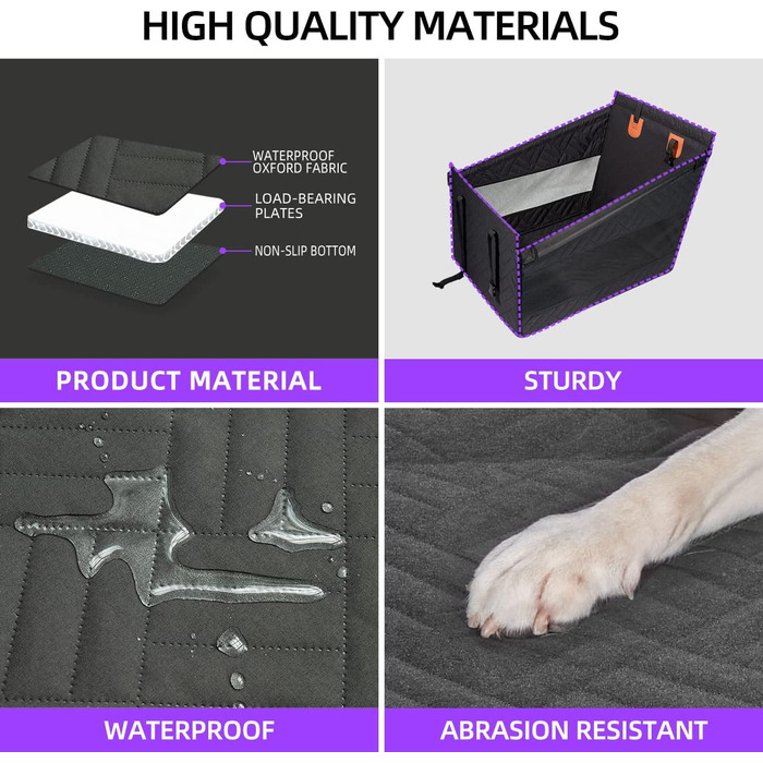 Автомобільний лежак для собак середніх порід, захисний чохол на заднє сидіння, автомобільна підстилка для собак, підходить для SUV та пікапів (чорний, S)