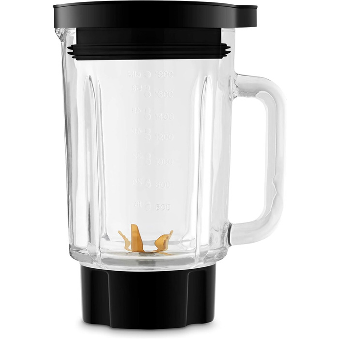 Ufesa BS4950B Opal Black Stand Mixer, 2100W Power, Speed Control, Programs for Smoothie, Ice Crush, and Turbo, 6 Titanium Blades 1800W 1.8L