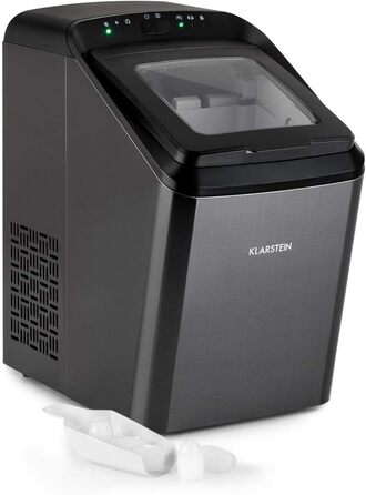 Машина для приготування льоду Klarstein Eiswürfelmaschine, 2.9 л, 15 кг, великі та малі кубики, швидка, самоочисна, Partytime (чорний)
