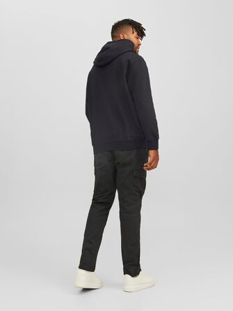 Чоловічий худі Jack & Jones Jjestar Jj Sweat Hood Noos Pls, чорний, великий розмір 6XL (Turbulence)
