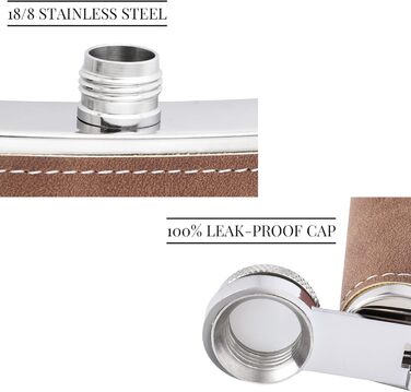 Фляга з гравіюванням, набір фляги з чашкою та воронкою, персоналізовані подарунки (8oz/237ml, коричнева) 8 oz Коричнева універсальна