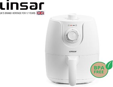 Фритюрниця без олії Mini 1.8L з таймером та функцією підігріву | Airfryer 1200W | Економія енергії та швидкість | Біла