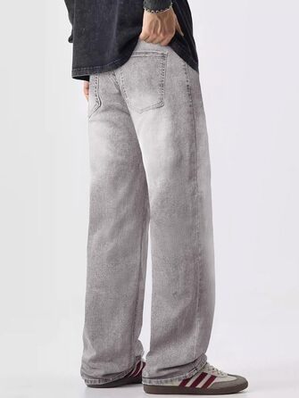 Джинси чоловічі JMIERR Baggy широкі, еластичні, вінтаж Y2K, світло-сірі, 3XL