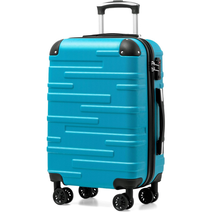 Валіза COOLIFE з ABS пластику, розширювана, з TSA замком та 4 колесами, туркіс-зелена, для ручної поклажі