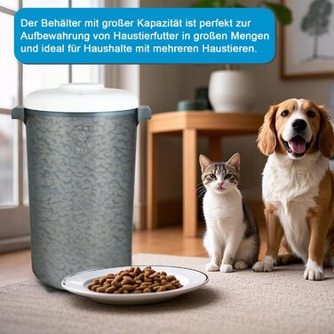 Контейнер для корму EFIL Vakuum – вакуумний контейнер для кормів для собак, котів та птахів, BPA-free, 24 л